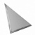 Плитка зеркальная Треугольник угол 300 мм серебро матовое (с фацетом 10 мм)